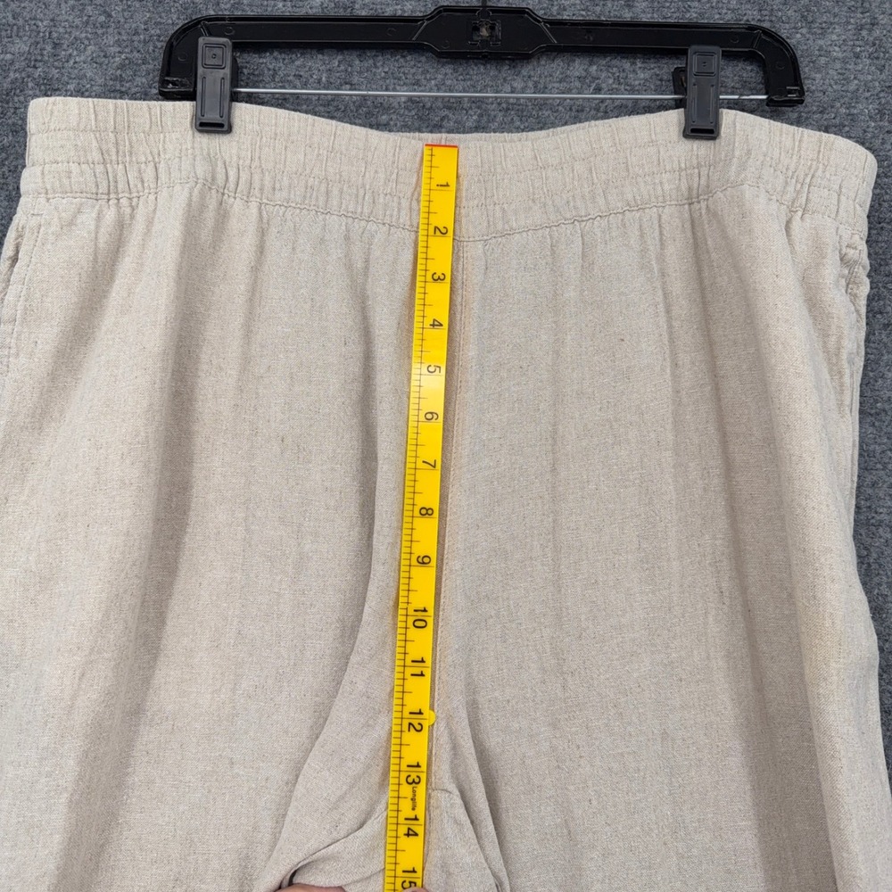 Old Navy Womens XL Beige Linen Blend High Rise Wide Leg Comfort Waist Pants - Picture 6 of 7